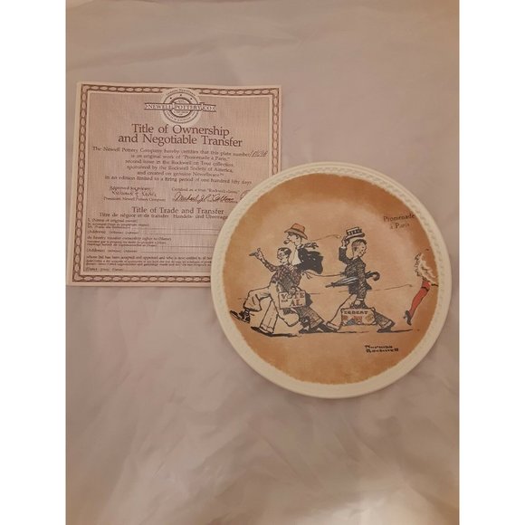 NEWELL POTTERY CO - NORMAN ROCKWELL - PROMENADE A PARIS COLLECTOR PLATE - Picture 2 of 4
